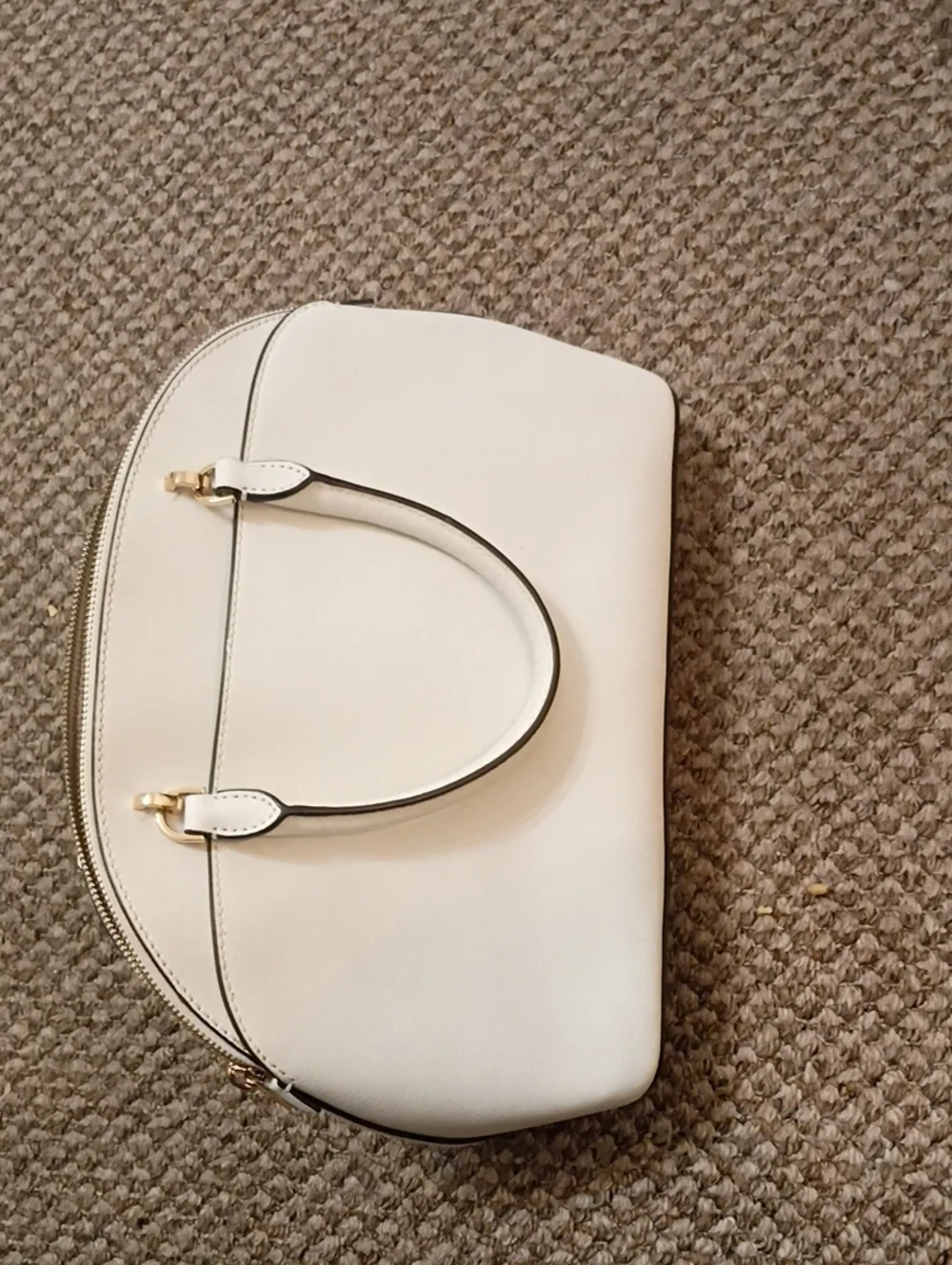 Michael Kors Cream Dome Satchel with Gold Hardware